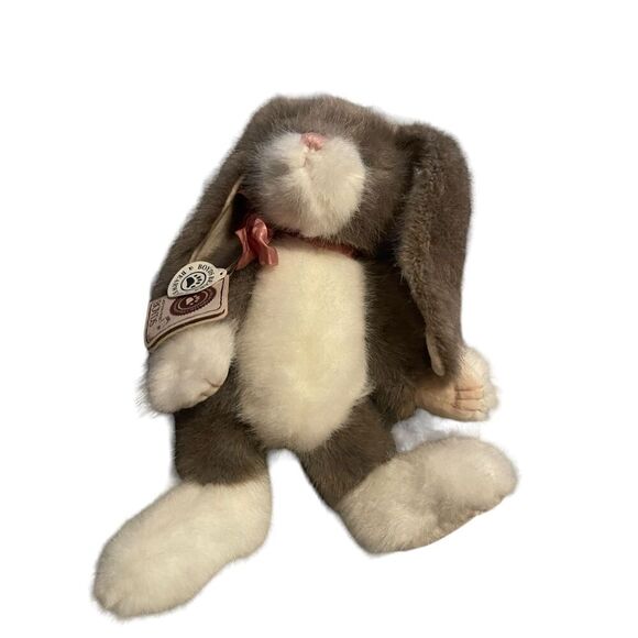 New Boyds Bears Gray Brown Bunny Rabbit Plush Toy Soft Stuffed Animal Small - Picture 4 of 16